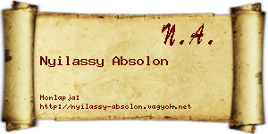 Nyilassy Absolon névjegykártya